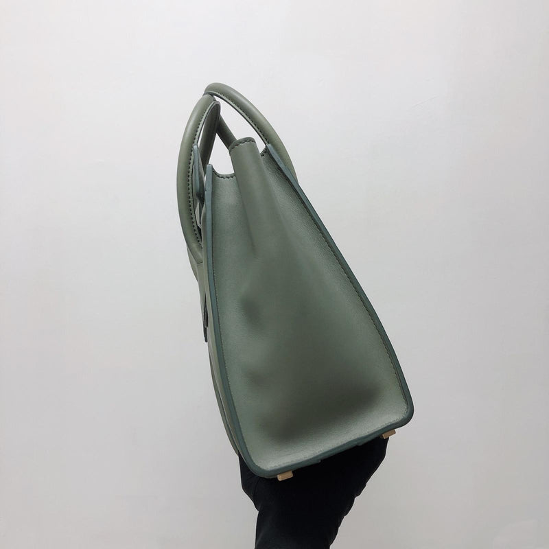 Mini Luggage in Smooth Calfskin Leather Tote - Almond