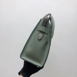 Mini Luggage in Smooth Calfskin Leather Tote - Almond