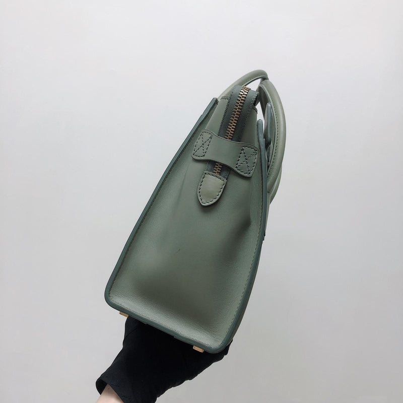 Mini Luggage in Smooth Calfskin Leather Tote - Almond