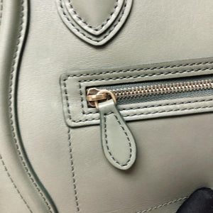 Mini Luggage in Smooth Calfskin Leather Tote - Almond