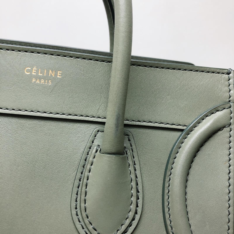 Mini Luggage in Smooth Calfskin Leather Tote - Almond