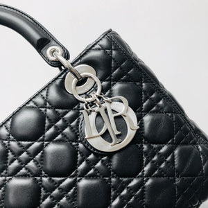 Classic Lambskin Medium Lady Dior Black SHW