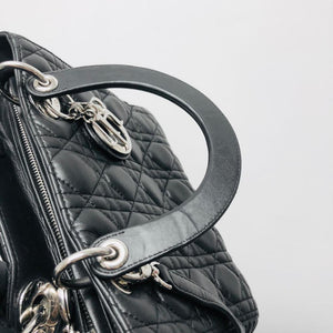 Classic Lambskin Medium Lady Dior Black SHW