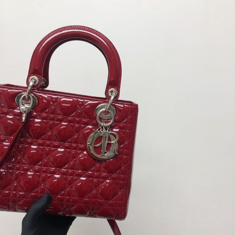 Lady Dior Patent Red SHW