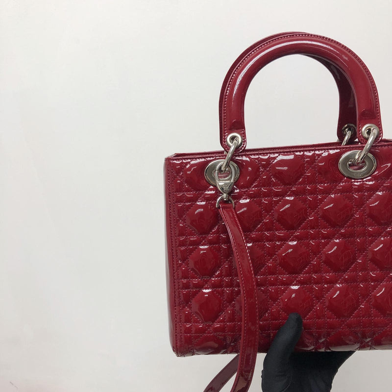 Lady Dior Patent Red SHW