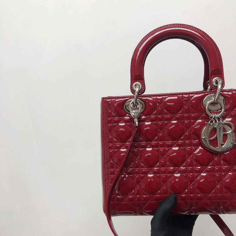 Lady Dior Patent Red SHW