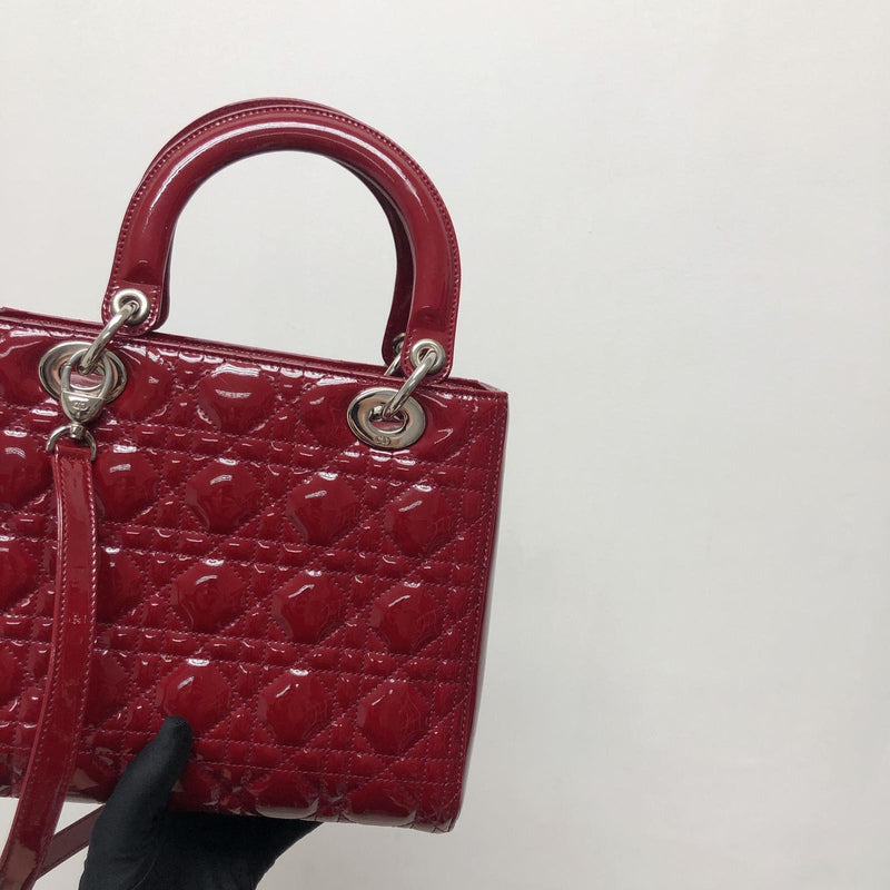 Lady Dior Patent Red SHW