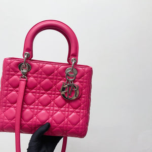 Lambskin Lady Dior Medium Magenta Pink