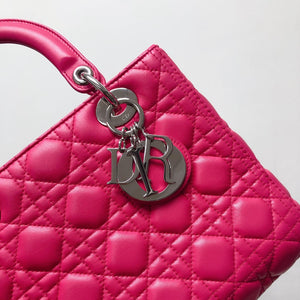 Lambskin Lady Dior Medium Magenta Pink