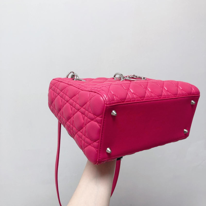 Lambskin Lady Dior Medium Magenta Pink