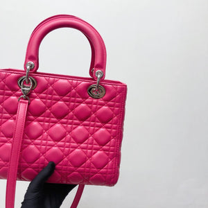 Lambskin Lady Dior Medium Magenta Pink