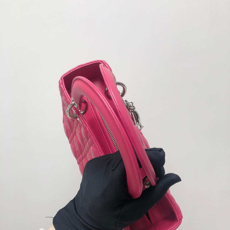 Lambskin Lady Dior Medium Magenta Pink