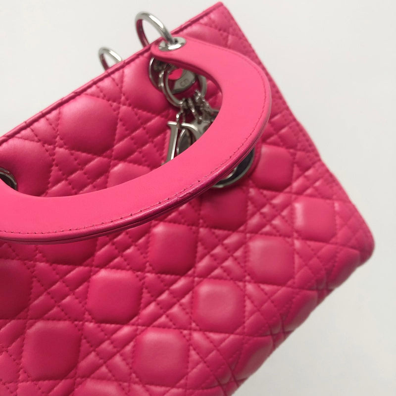 Lambskin Lady Dior Medium Magenta Pink