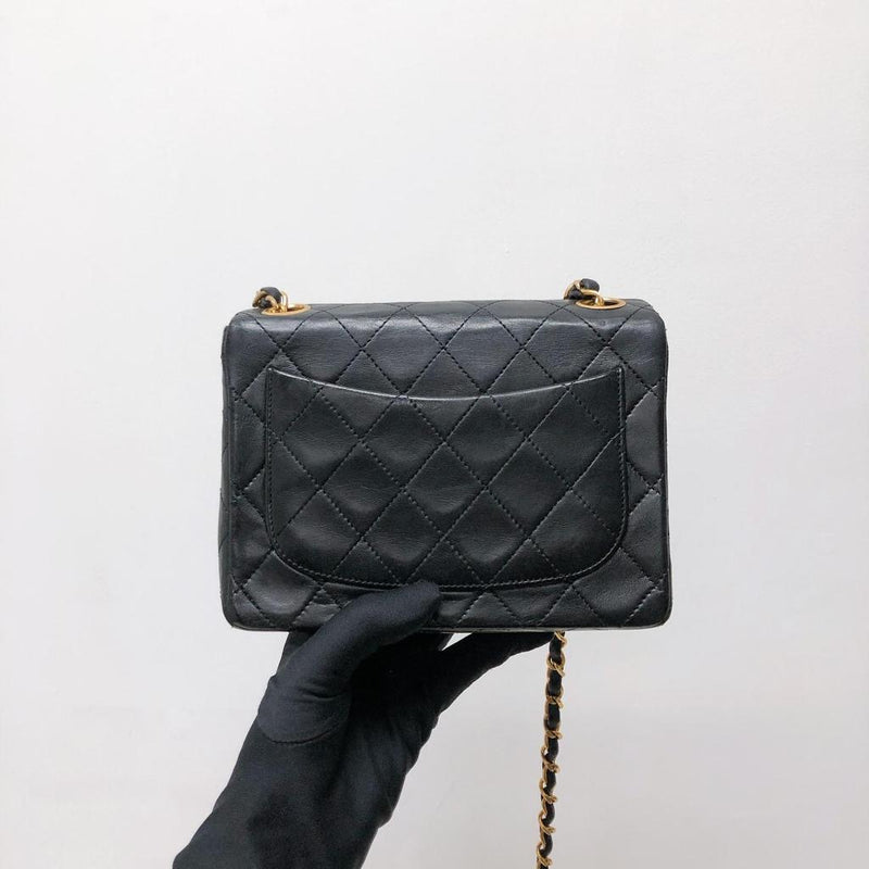 Chanel Vintage Mini Square Single Flap Dark Blue Velvet 24K GHW Shoulder  Bag - Luxury Reborn