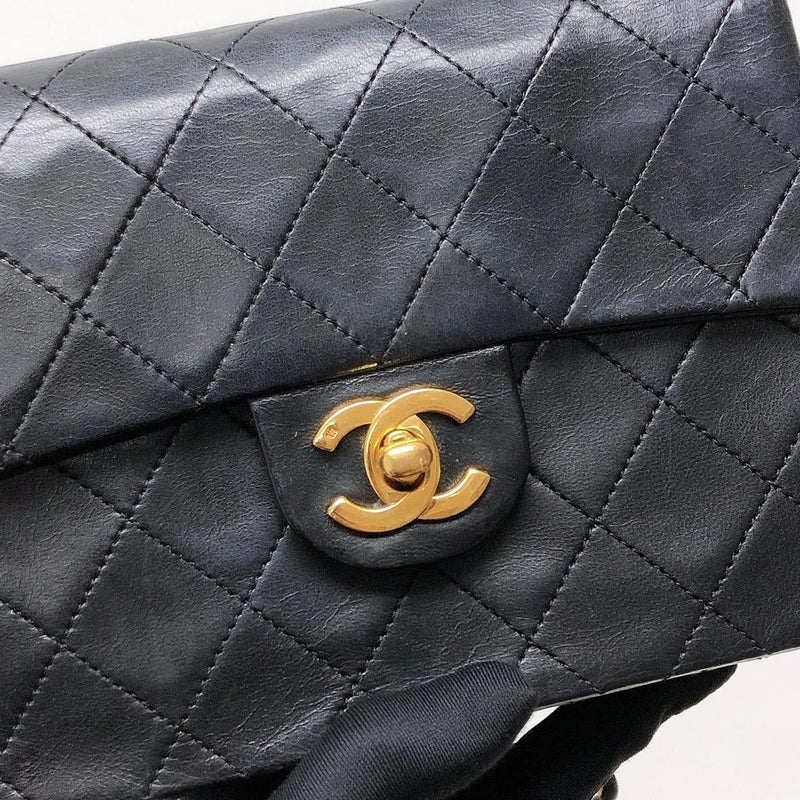 Chanel Vintage Small Classic Flap Dark Beige Light Caramel Lambskin 24k GHW