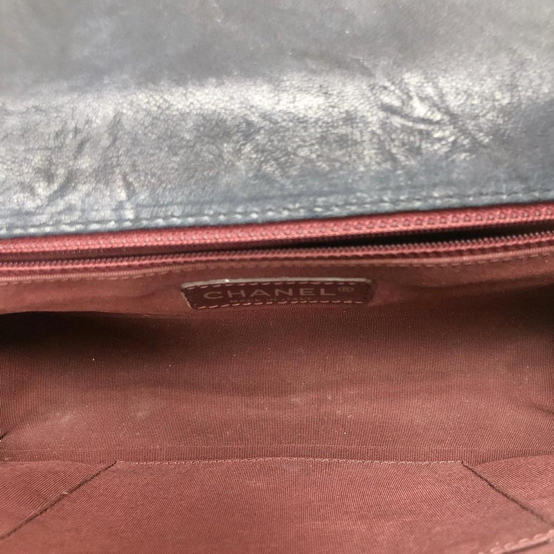 Le Boy Old Medium Crinkled Calfskin with Ruthenium Hardware Black