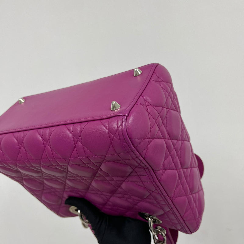 Cannage Lambskin Lady Dior Medium Bag in Violet