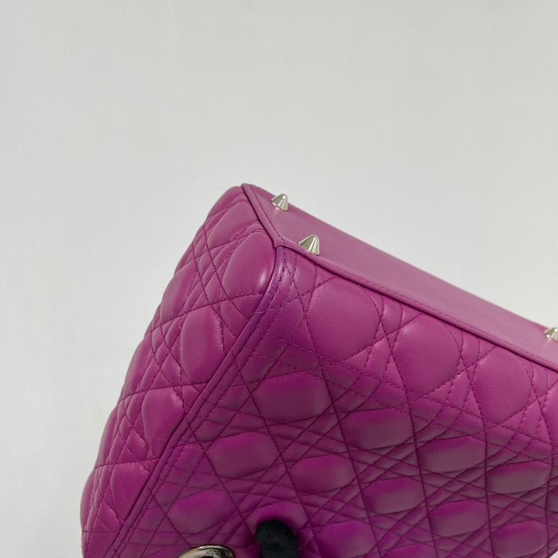 Cannage Lambskin Lady Dior Medium Bag in Violet