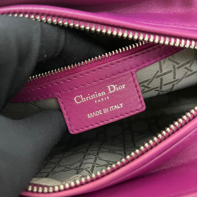 Cannage Lambskin Lady Dior Medium Bag in Violet