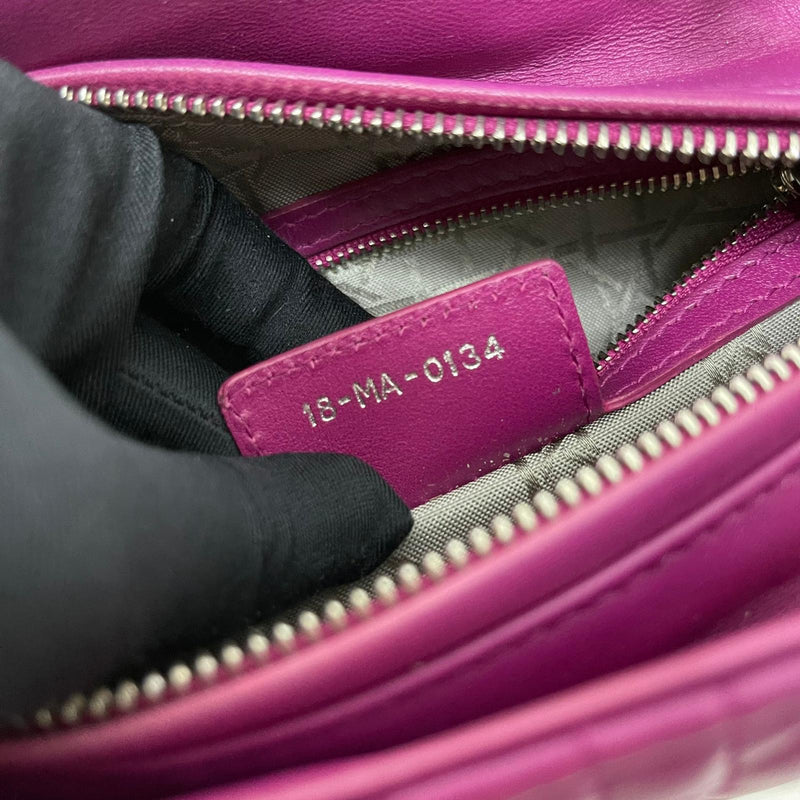 Cannage Lambskin Lady Dior Medium Bag in Violet