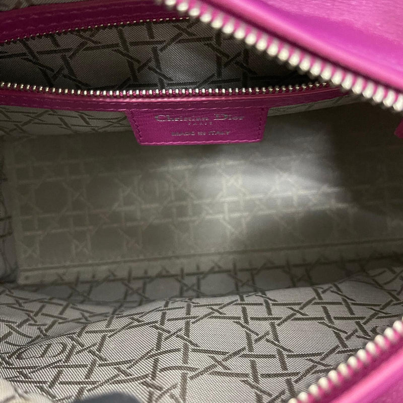 Cannage Lambskin Lady Dior Medium Bag in Violet