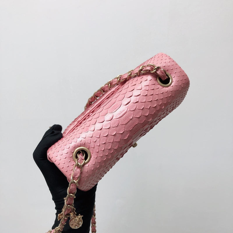 CHANEL PYTHON MINI FLAP BAG IN BUBBLEGUM PINK – Caroline's Fashion Luxuries