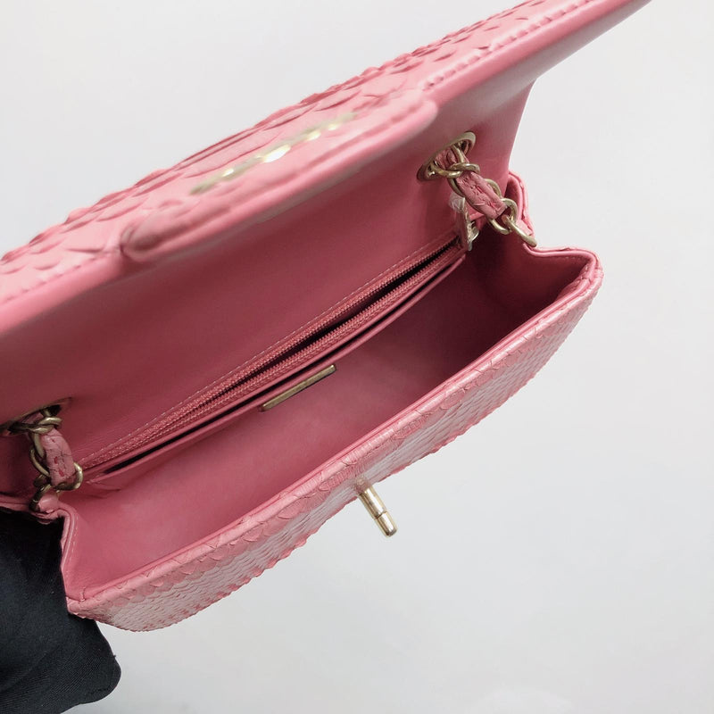Python Valentine Collection Mini Charm Flap Bag Pink