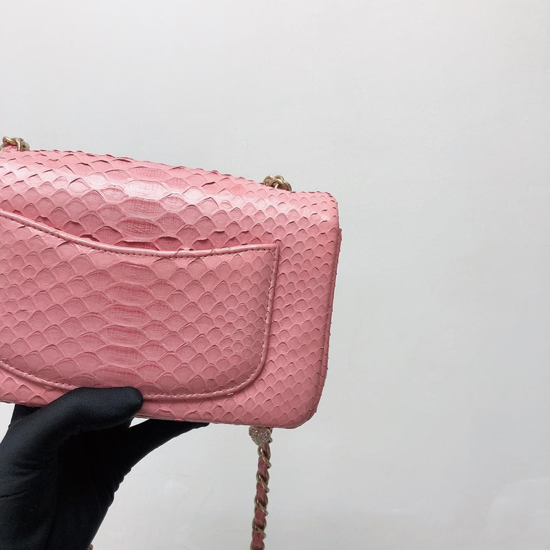 Python Valentine Collection Mini Charm Flap Bag Pink