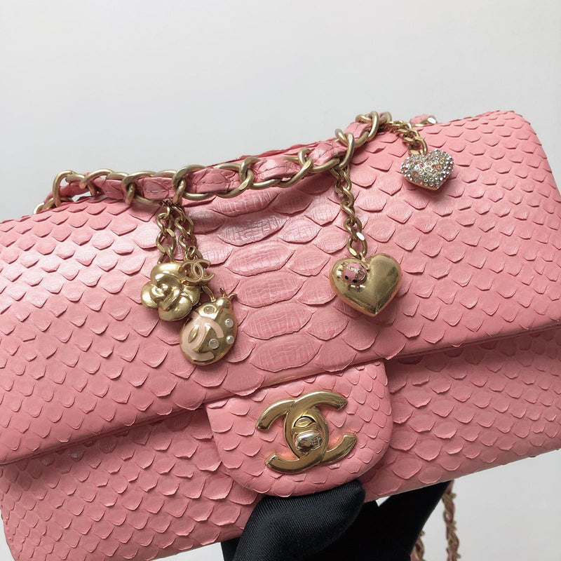 Buy Chanel Classic Single Flap Bag Python Mini Pink 2462601