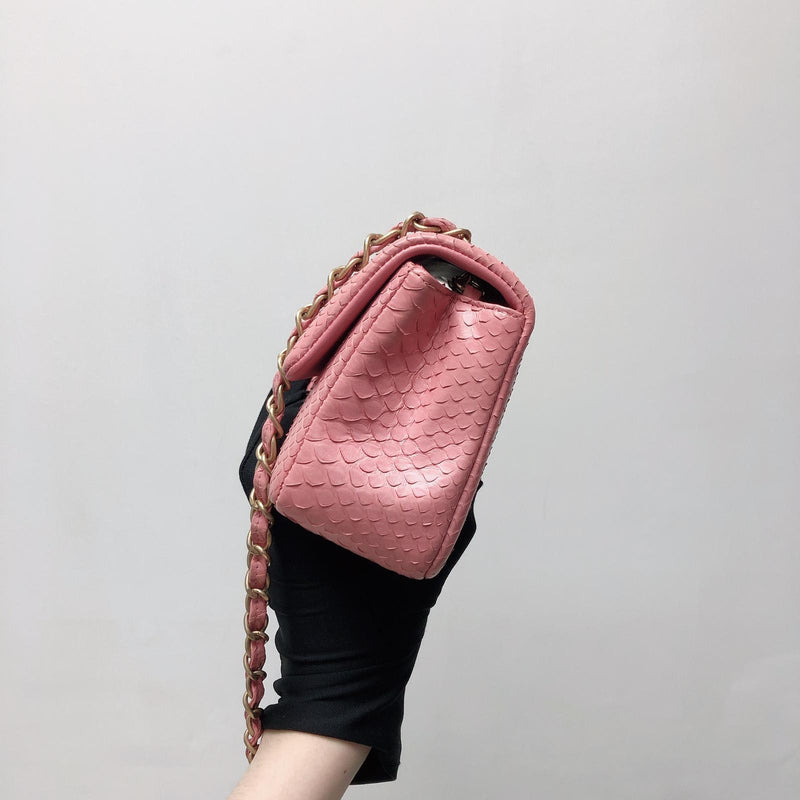 Python Valentine Collection Mini Charm Flap Bag Pink