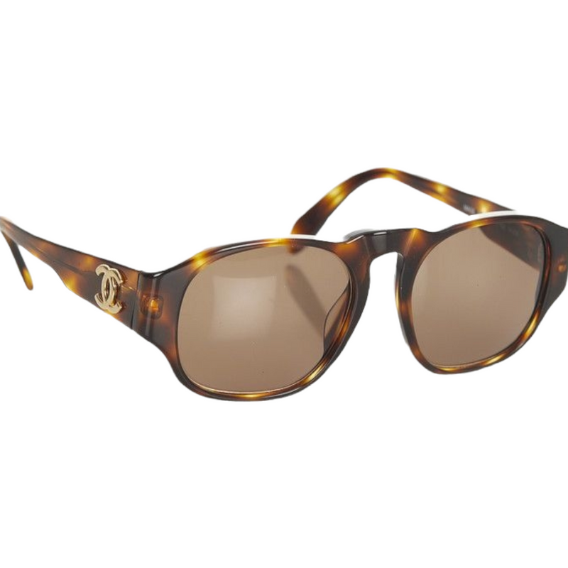 Chanel Vintage  Round Tinted Sunglasses Brown