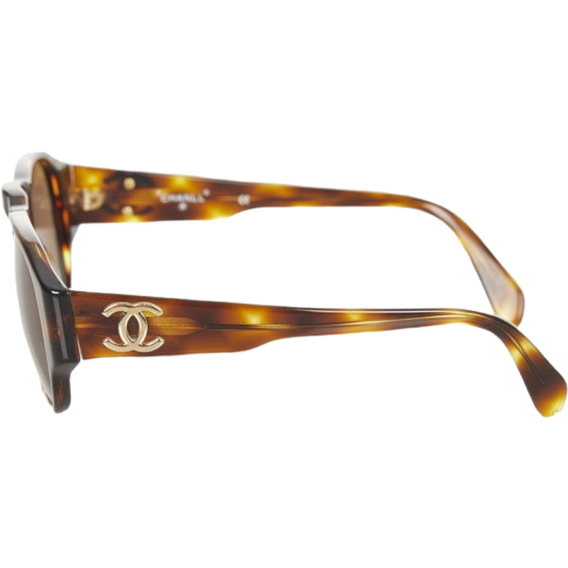 Chanel Vintage  Round Tinted Sunglasses Brown
