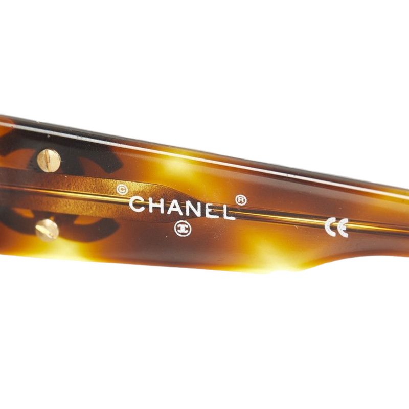 Chanel Vintage  Round Tinted Sunglasses Brown