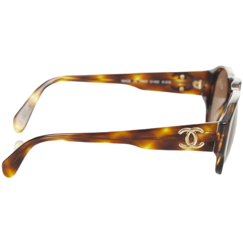Chanel Vintage  Round Tinted Sunglasses Brown