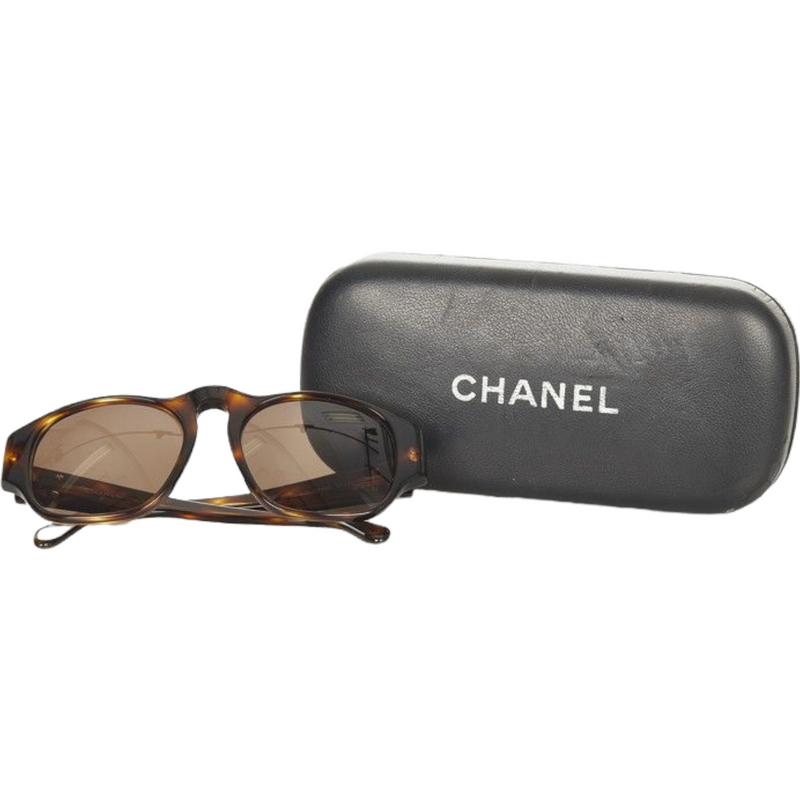 Chanel Vintage  Round Tinted Sunglasses Brown