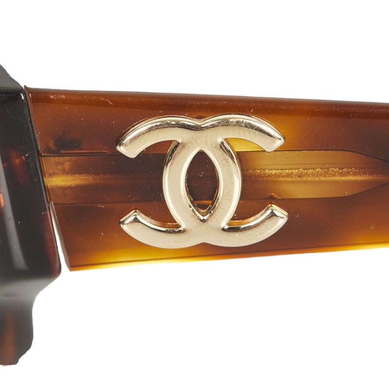 Chanel Vintage  Round Tinted Sunglasses Brown