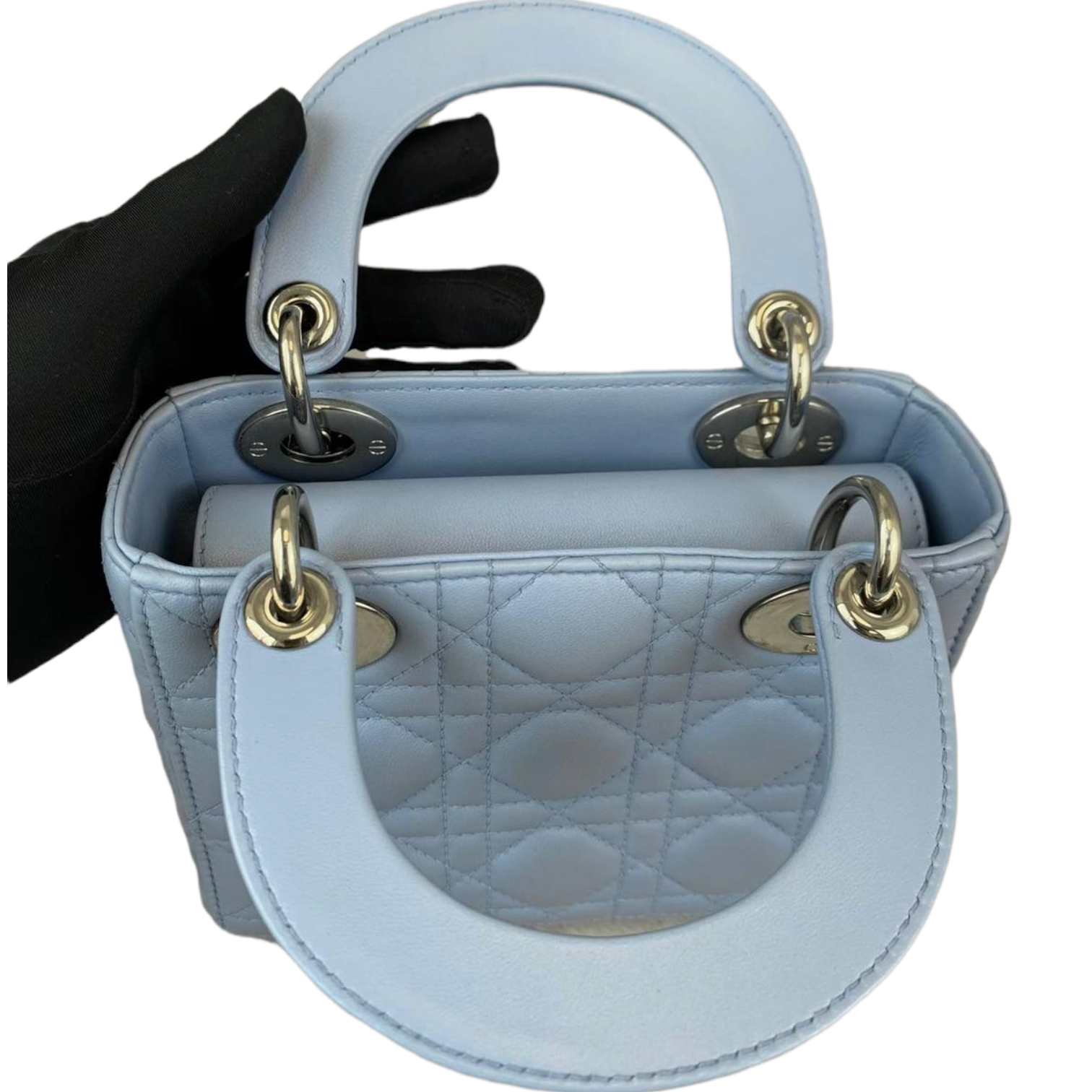 Mini lady dior blue sales