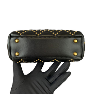 Mini Supple Lady Dior Studded Lambskin Black GHW