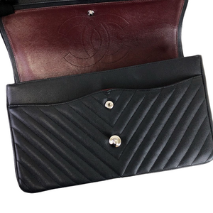 Jumbo Classic Flap Caviar Black Chevron SHW