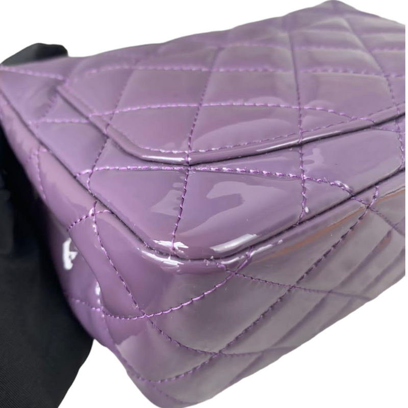 Mini Square Flap Purple Patent