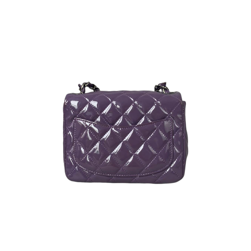 Mini Square Flap Purple Patent