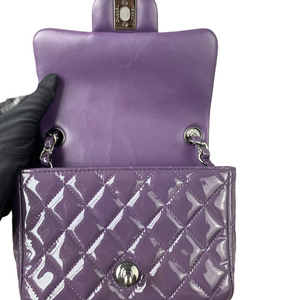 Mini Square Flap Purple Patent