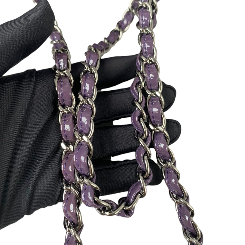 Mini Square Flap Purple Patent