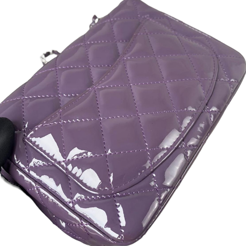 Mini Square Flap Purple Patent