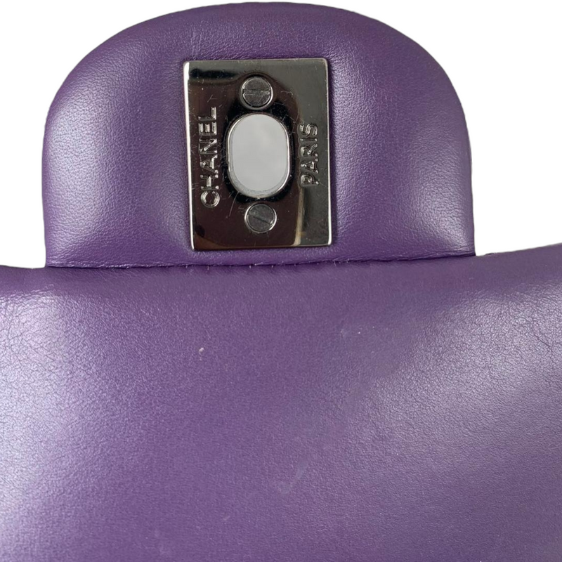 Mini Square Flap Purple Patent