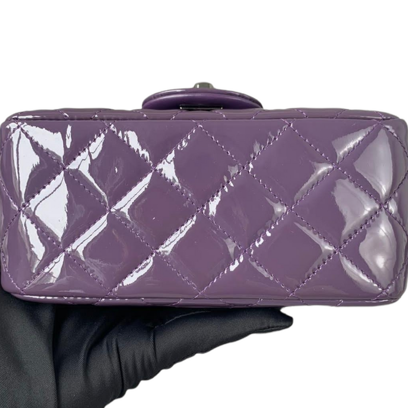 Mini Square Flap Purple Patent