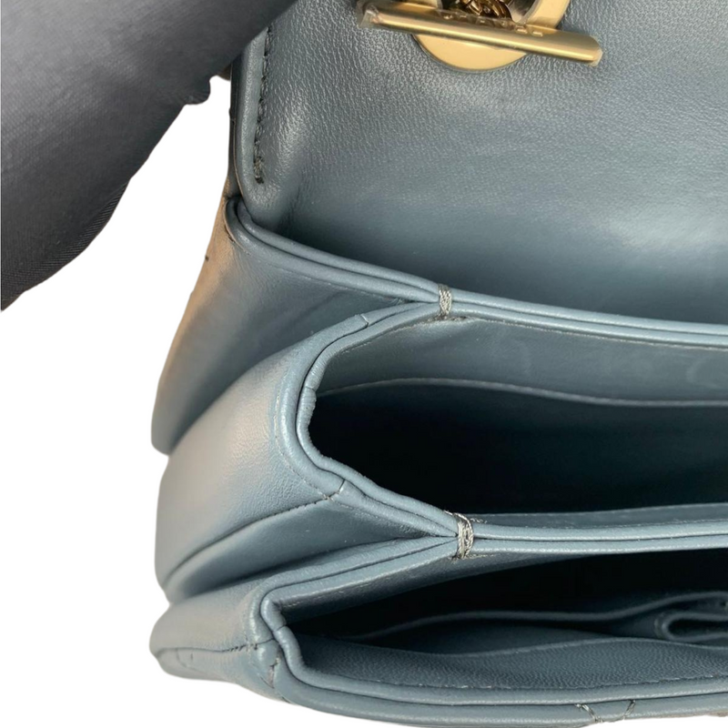 Small Trendy CC Flap Lambskin Blue GHW