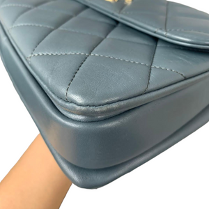 Small Trendy CC Flap Lambskin Blue GHW