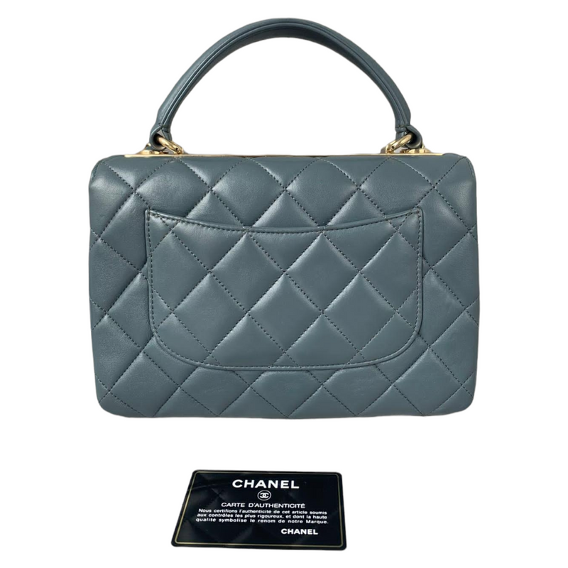 Small Trendy CC Flap Lambskin Blue GHW