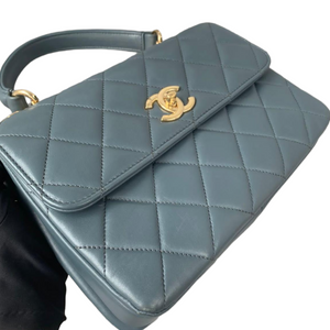 Small Trendy CC Flap Lambskin Blue GHW